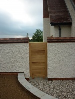 Handmade oak timber front door and gate 2