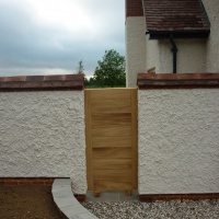 Handmade oak timber front door and gate